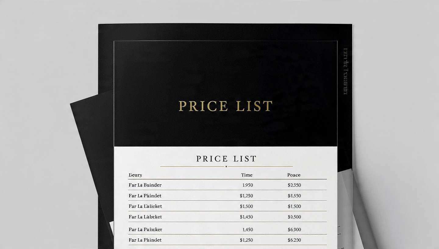 Price list and payment plan preview